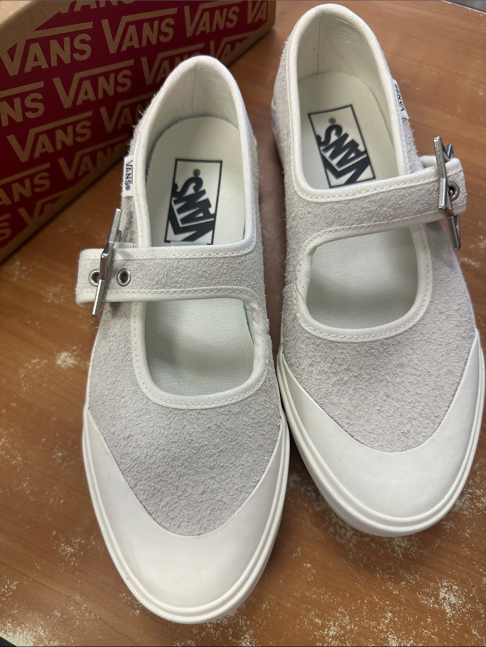 Vans Women’s Mary Jane Sneakers in Light Gray and White